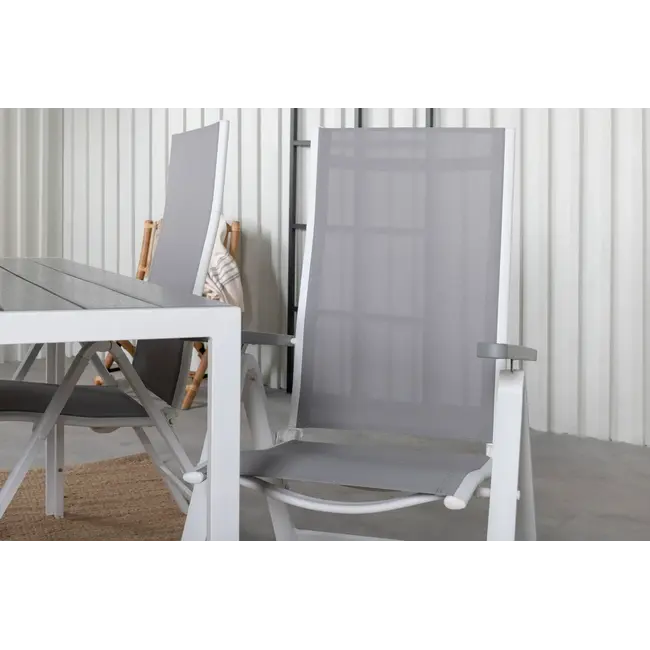 Outdoor-Hochlehner Albany 2er-Set – Verstellbarer Komfort in Grau