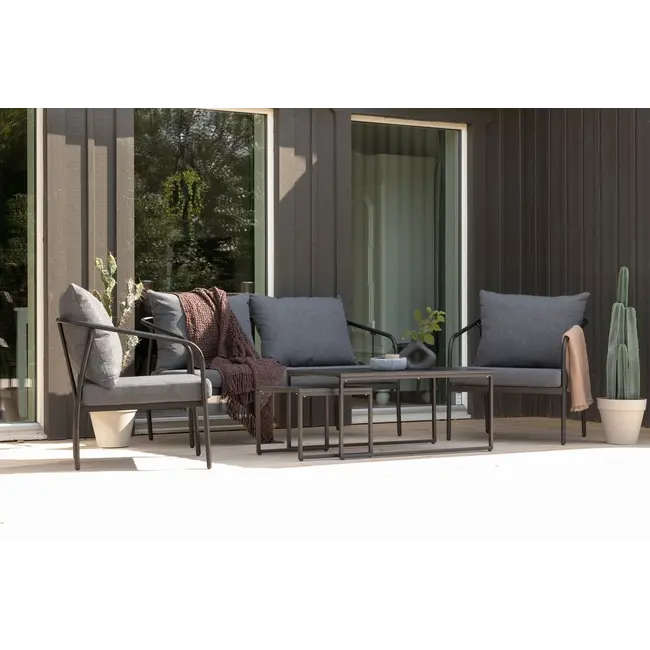 Lounge-Set Sopot Schwarz – Moderne Outdoor-Lounge