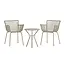 Café-Set Sifnos Beige – Bistro-Garnitur mit 2 Stühlen & rundem Tisch
