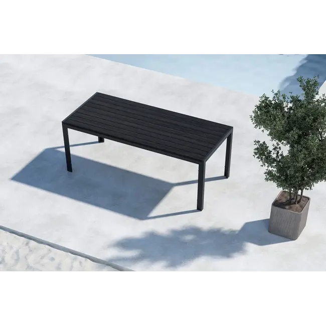 Essgruppe Mirko und Levanzo Schwarz – Outdoor-Dining-Set mit 6 Stühlen