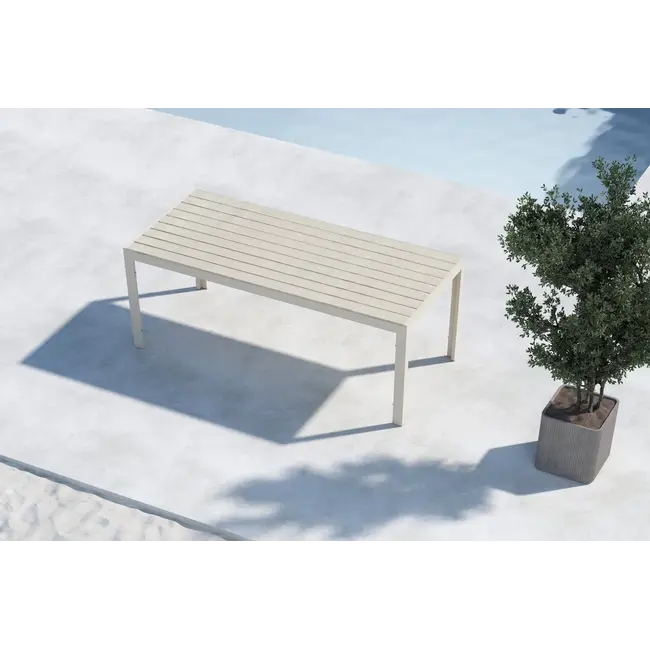 Essgruppe Mirko und Levanzo Beige – Outdoor-Dining-Set mit 6 Stühlen