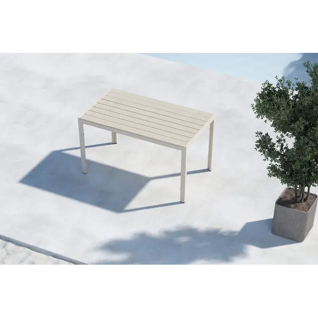Essgruppe Mirko und Levanzo Beige – Outdoor-Dining-Set mit 4 Stühlen