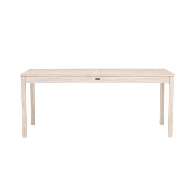 Essgruppe Kenya Whitewash – Massivteak-Set mit Tisch & 6 Stühlen für Garten & Terrasse
