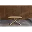 Outdoor-Esstisch Mexico Beige/Teak – Runder Gartentisch mit Fächermuster-Teakplatte