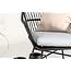 Balkonset Viga Schwarz – 3-tlg. Loungegruppe mit 2 Sesseln und rundem Glastisch für Balkon und Terrasse