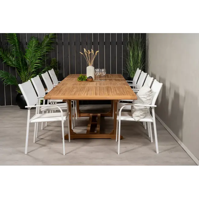 Gartenstuhl Santorini Weiß – Stilvoller Gartenstuhl aus Textilene, Aluminium und PVC, 56 × 55 × 90 cm, wetterfest