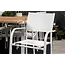 Gartenstuhl Santorini Weiß – Stilvoller Gartenstuhl aus Textilene, Aluminium und PVC, 56 × 55 × 90 cm, wetterfest