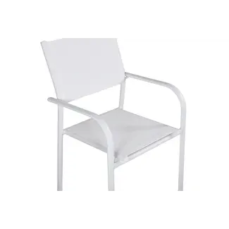 Venture Home Gartenstuhl Santorini Weiß – Textilene & Aluminium Outdoor-Stuhl mit Stil