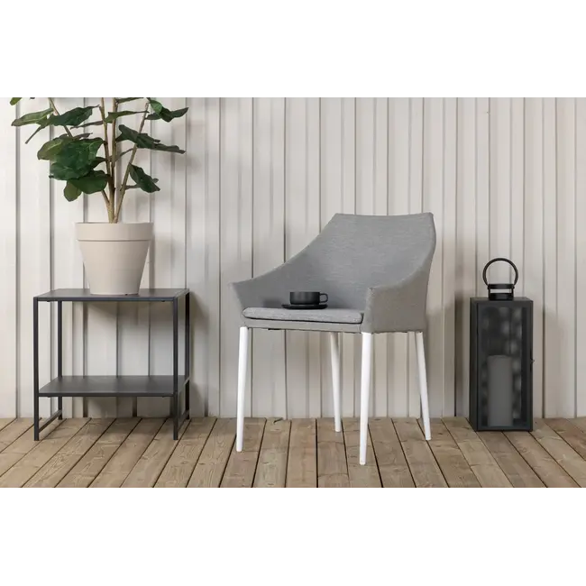 Gartenstuhl Spoga Grau – Bequemer Outdoor-Stuhl aus Aluminium, Kunstfaser, Schaumstoff und Mesh, 60 × 62 × 81 cm, Sitzhöhe 45,5 cm