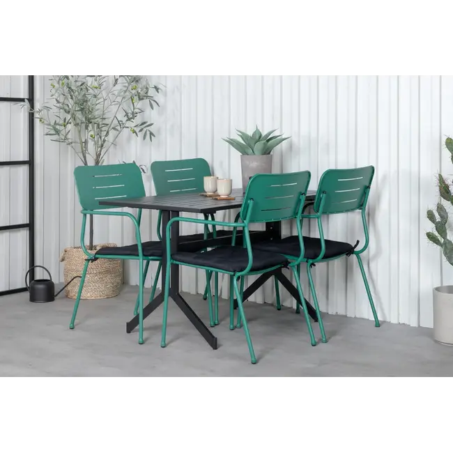2er Set Gartenstuhl Nicke Grün – Bequemer Sitzkomfort für draußen
