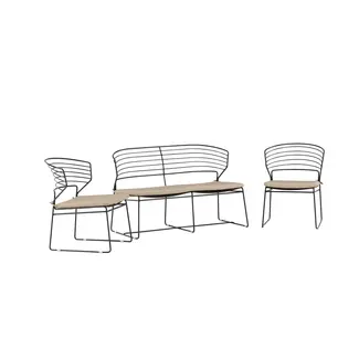 Venture Home Lounge-Set Milano Schwarz – Moderne Outdoor-Lounge