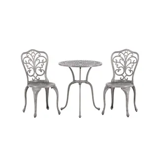 Venture Home Gartenmöbel-Set Nandin Silber – Aluminium-Essgruppe für Terrasse & Garten