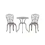 Gartenmöbel-Set Nandin Silber – Esstisch H73 cm (Aluminium, Silber) + Stühle B42×T50×H88 cm, wetterfest für Terrasse und Garten