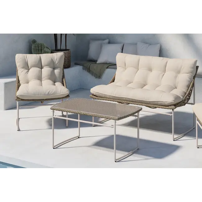 Lounge-Set Tina Beige – Moderne Outdoor-Lounge