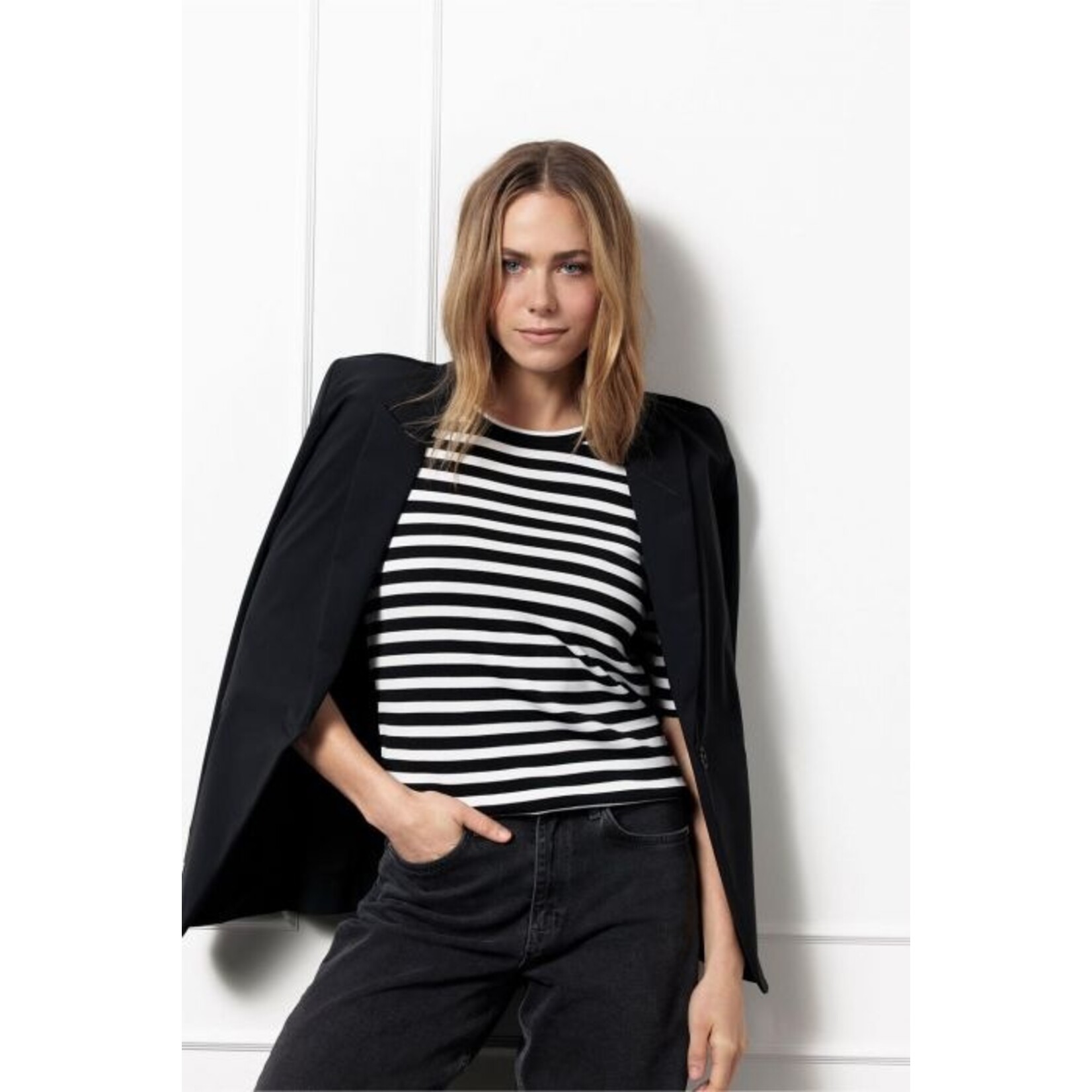 @Work by Studio Anneloes Luna Stripe SSL Solid Pullover
