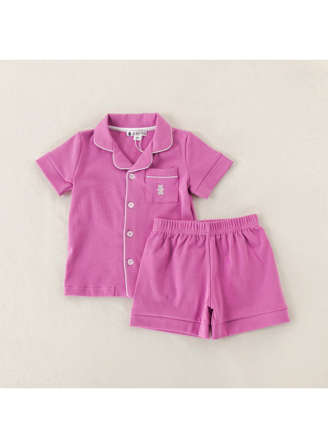 Zomer pyjama fuchsia kinderen meisje