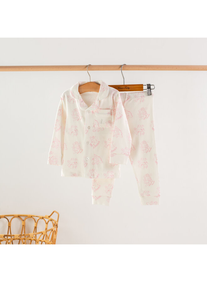 Kids pyjama cloud bear pink