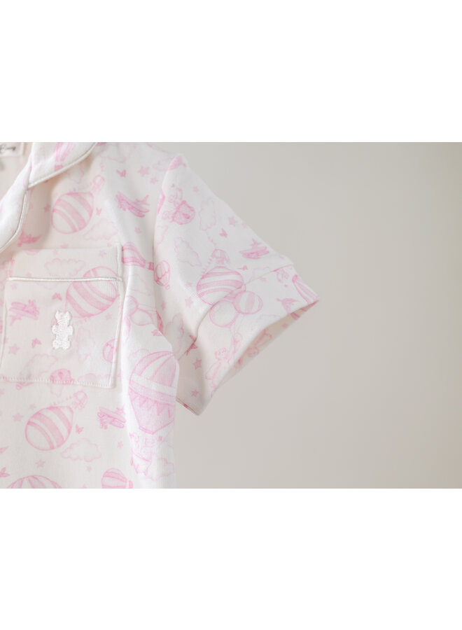 Summer pyjama hotair balloon pink kids girls