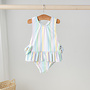 Pastel stripe bathing suit