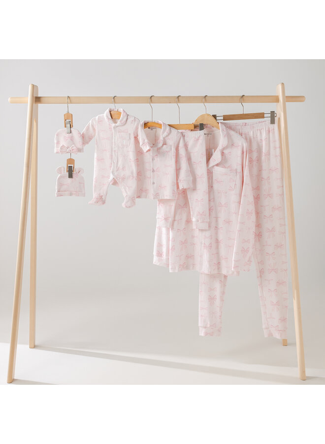 Kinder pyjama roze strik