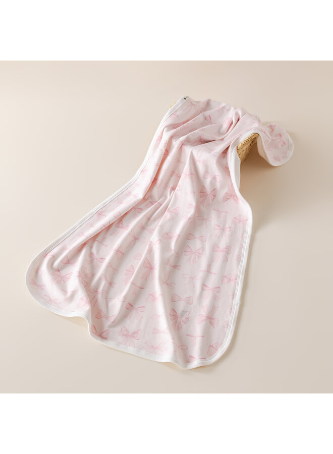 Babydeken roze strik