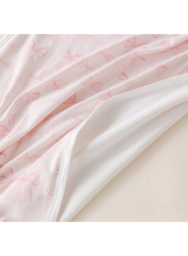 Babydeken roze strik