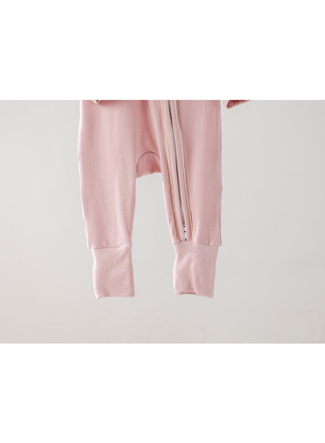 Babysuit zipper rose cloud