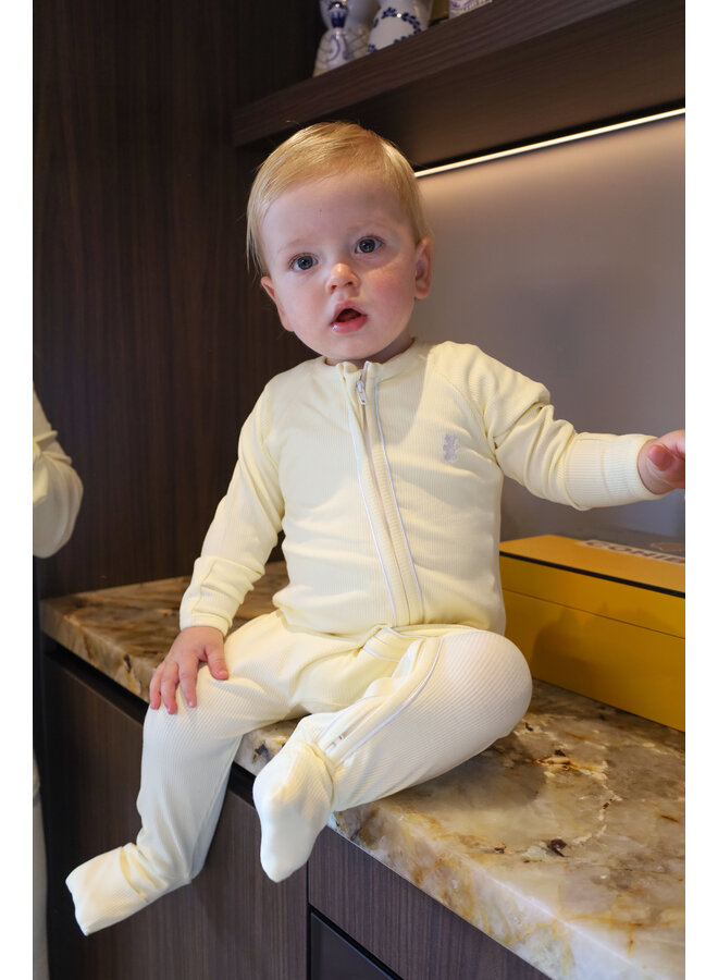 Babysuit zipper butter yellow