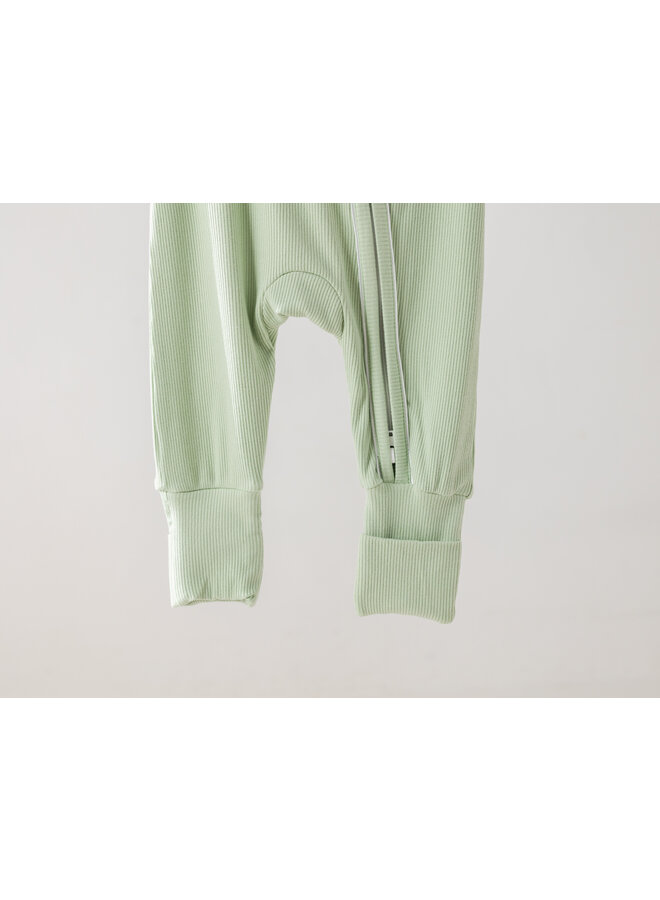 Babysuit zipper matcha green