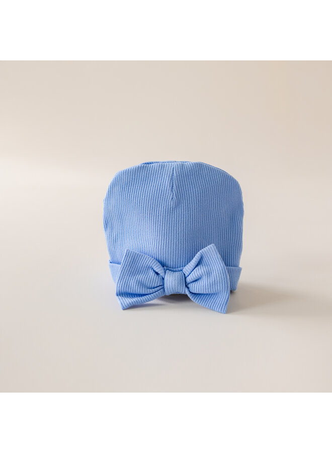 Baby hat ocean blue bow