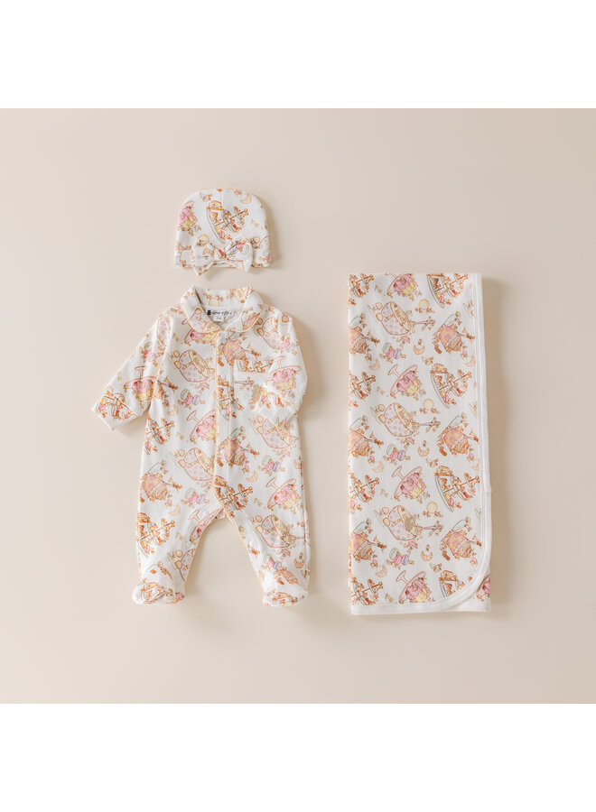 Baby gift set mouse bakery bow hat