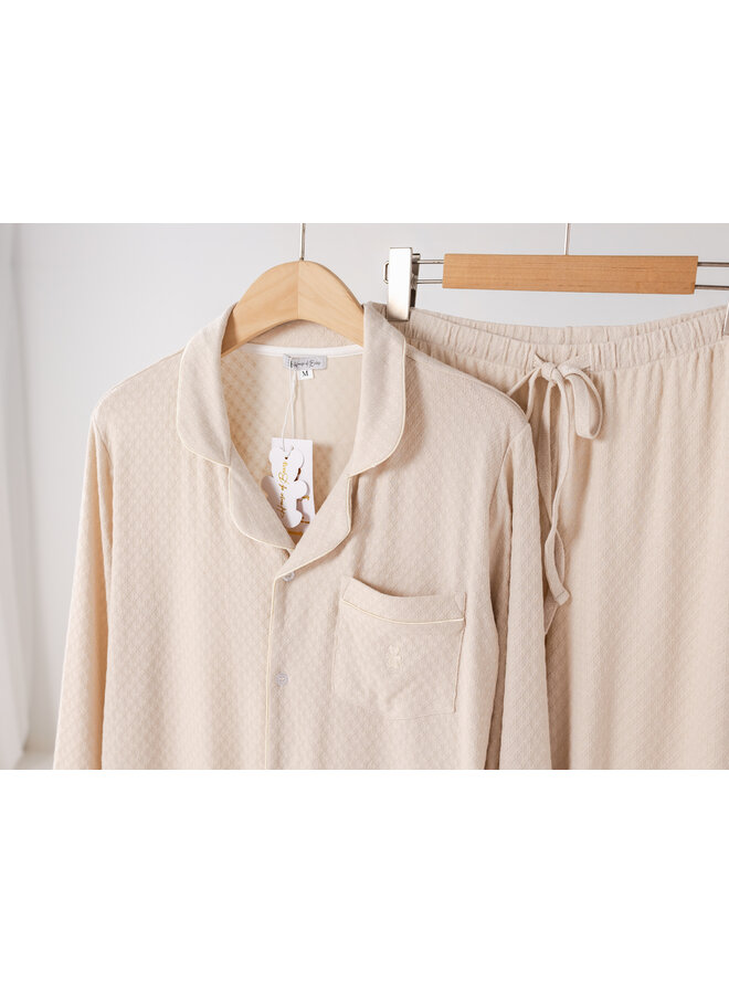 Zomer pyjama beige lang vrouwen