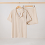 Zomer pyjama kort beige vrouwen