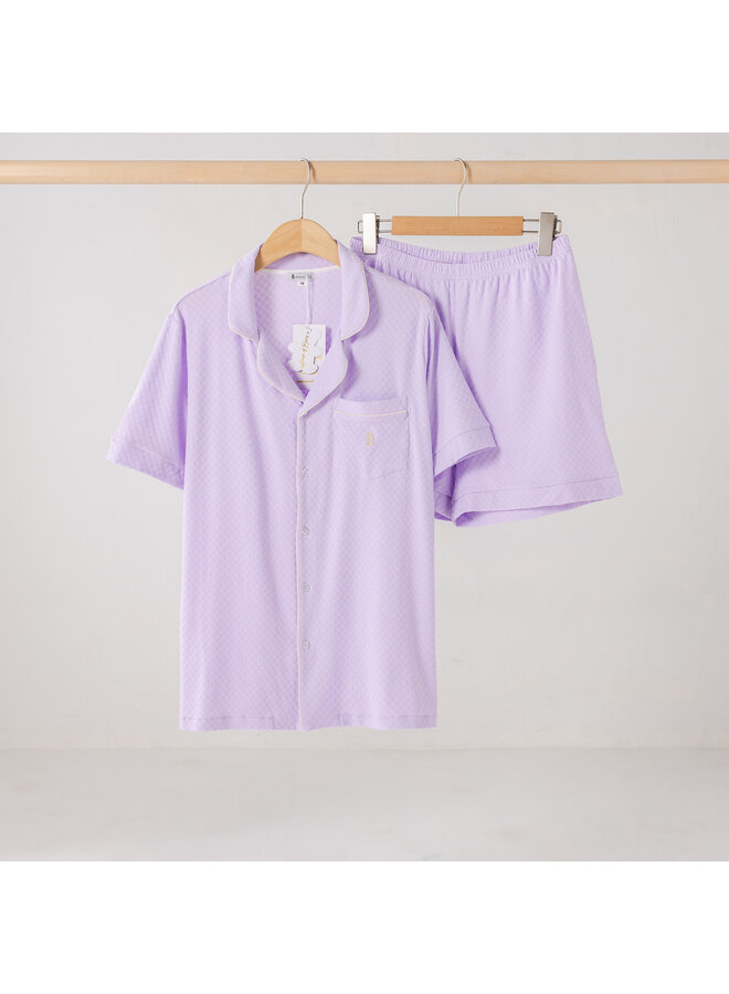 Zomer pyjama kort lila vrouwen