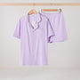 Zomer pyjama kort lila vrouwen
