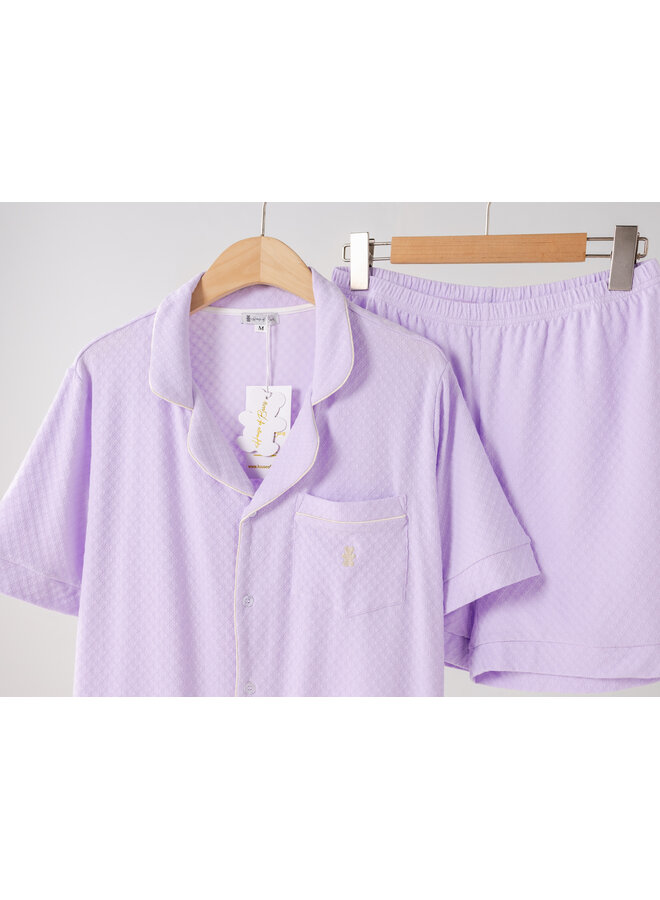 Zomer pyjama kort lila vrouwen