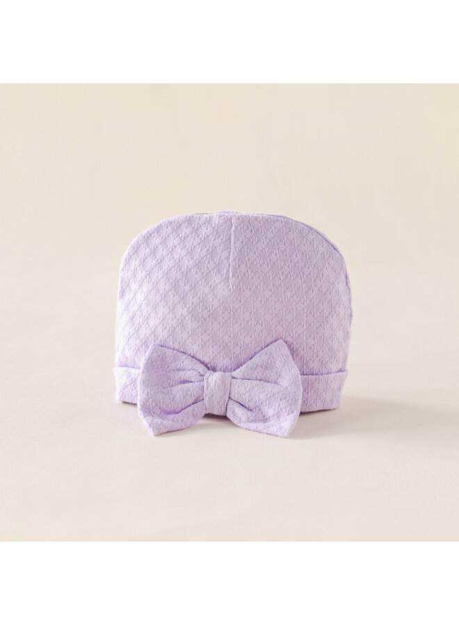 Baby hat Lilac bow summer