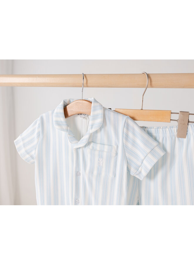 Summer pyjama short blue stripe kids