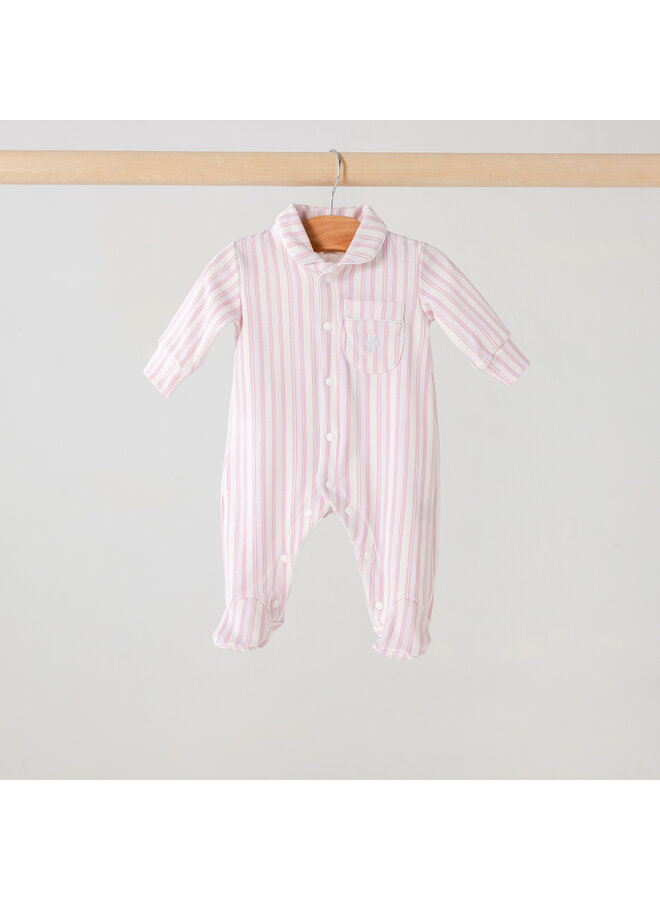 Babysuit pink stripe summer