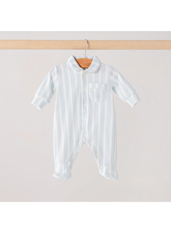 Babysuit blue stripe summer