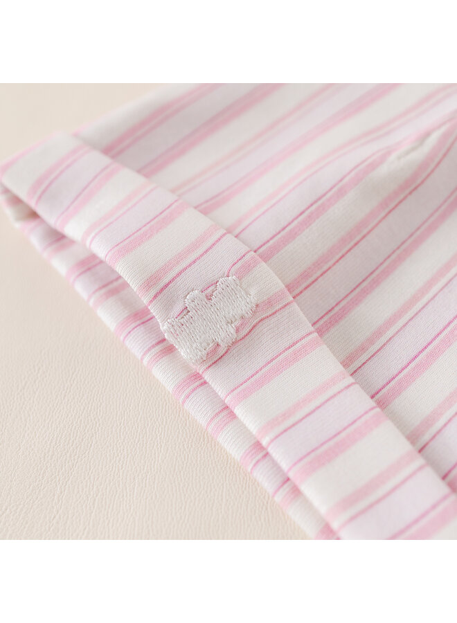 Babymuts roze streep zomer beer