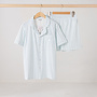 Summer pyjama short blue stripe women
