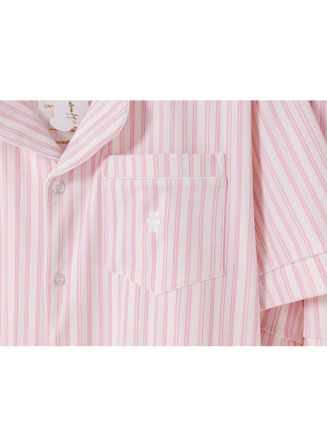 Summer pyjama short pink stripe women