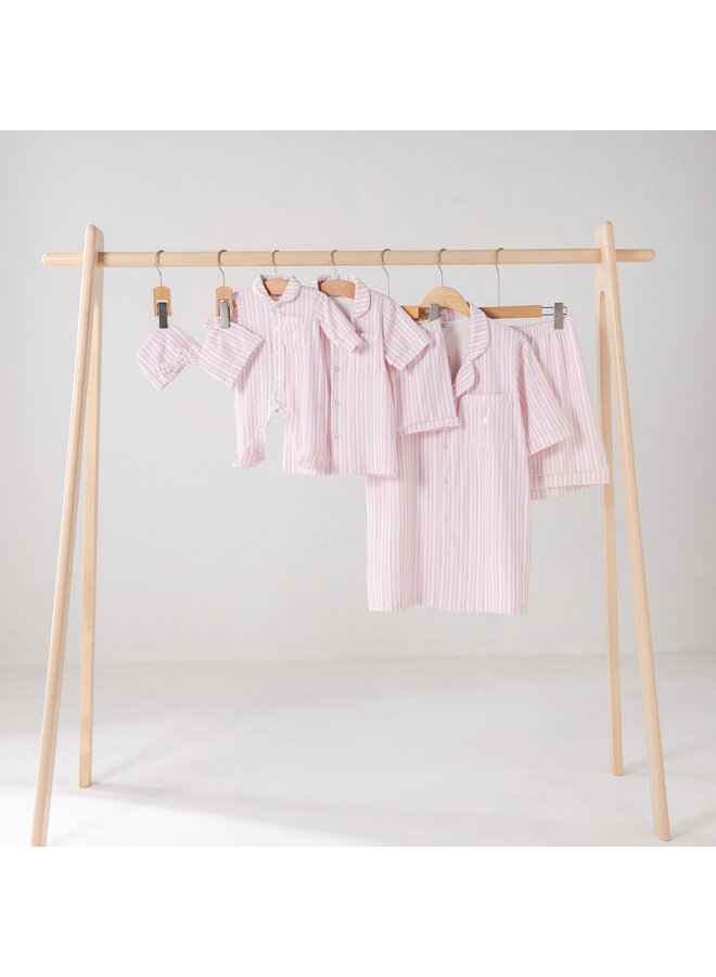 Summer pyjama short pink stripe women