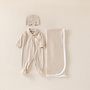Baby gift set summer beige bow hat