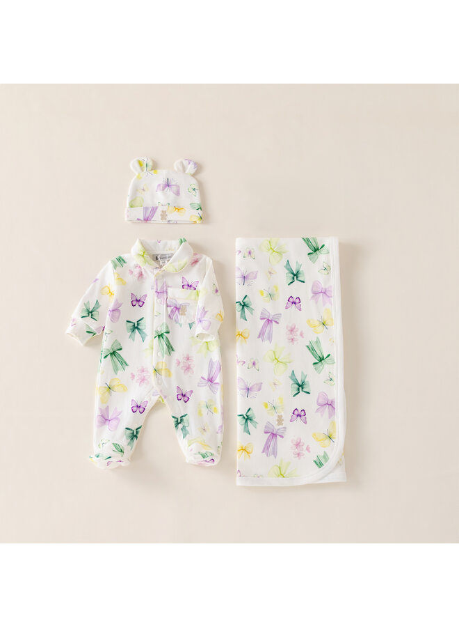 Baby gift set summer butterfly bear hat