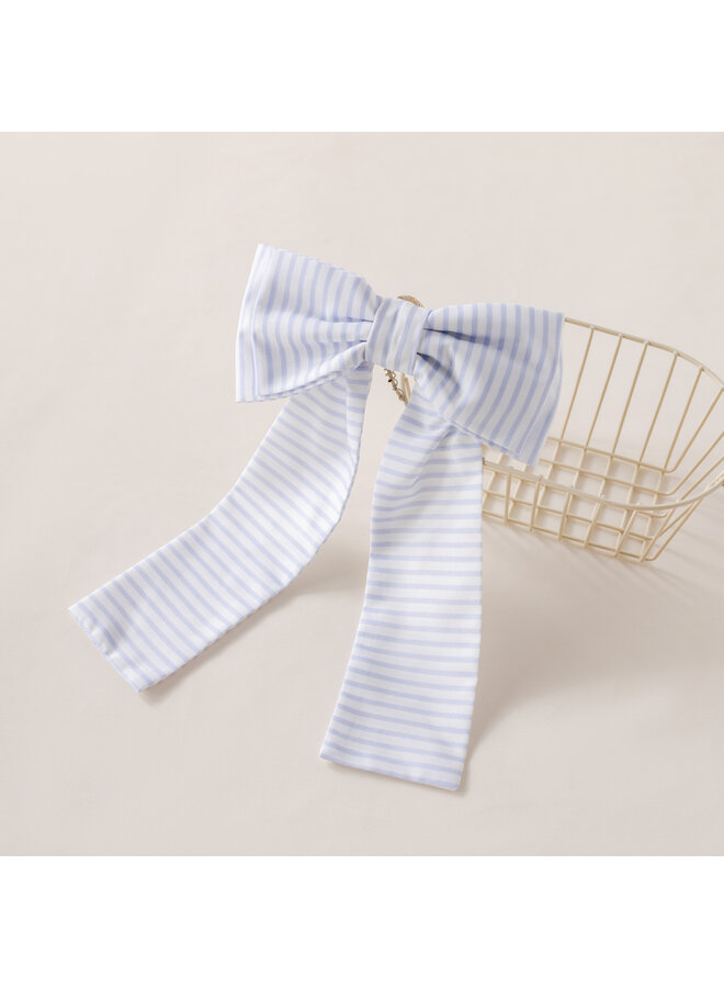 lila stripe big hairclip bow