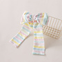 pastel stripe big hairclip bow