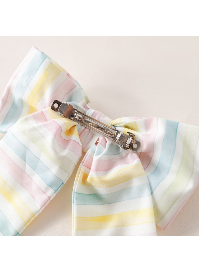 pastel stripe big hairclip bow