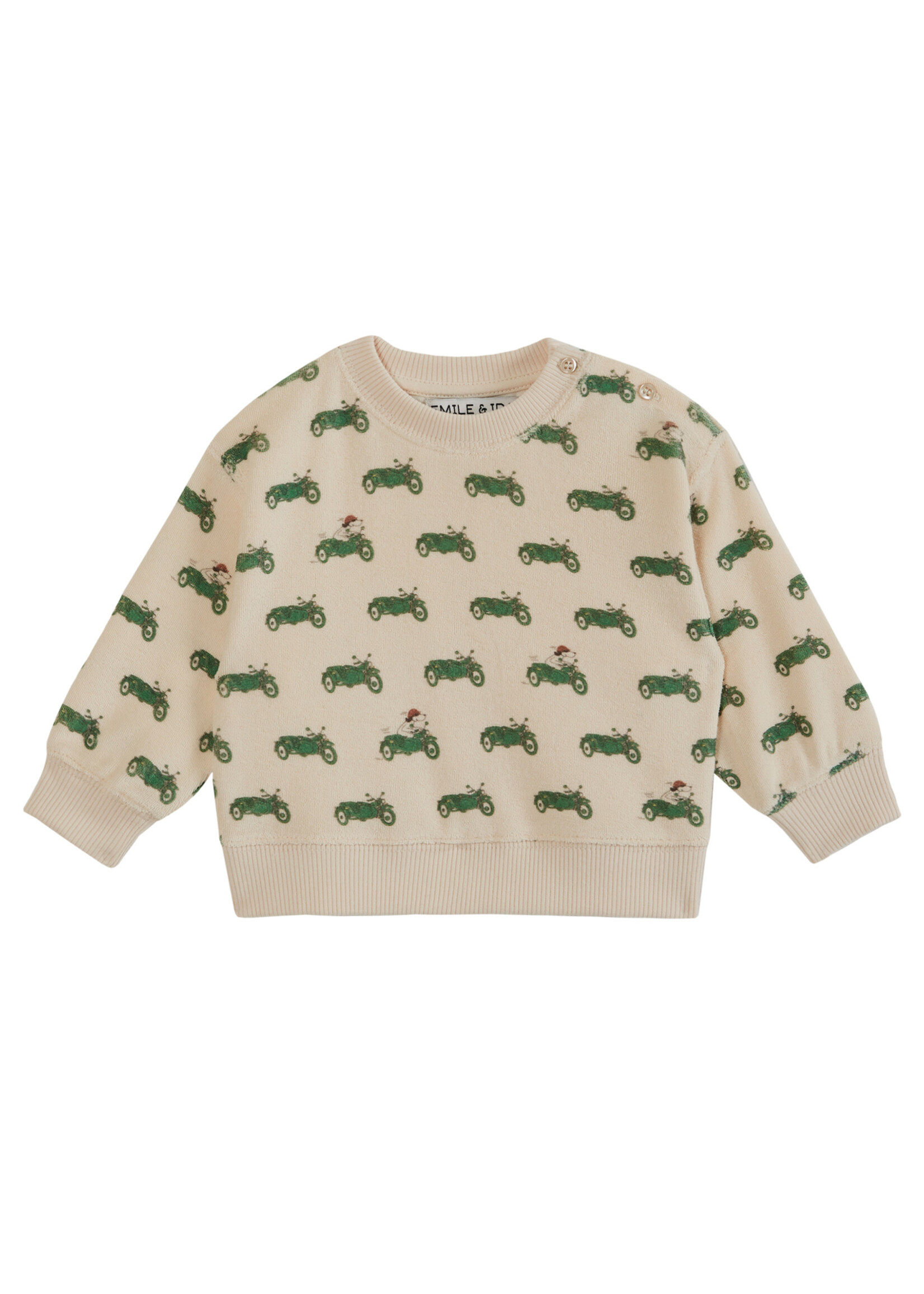 EMILE ET IDA EMILE&IDA baby sweatshirt SIDE CAR VERT